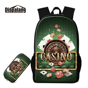 

Dispalang Pretty Backpacks and Pencil Case Bags Set College Knapsack Russia Style Photo Printed Schoolbag for Girl and Students