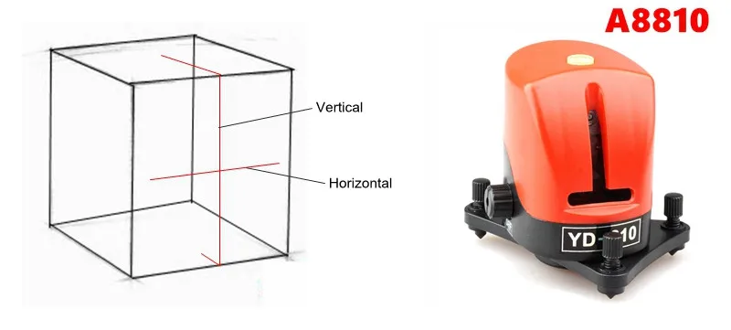 ACUANGLE A8810 2 перекрестных красных линий лазерный уровень YD-810 мини-самонивелирующийся перекрестный лазерный уровень