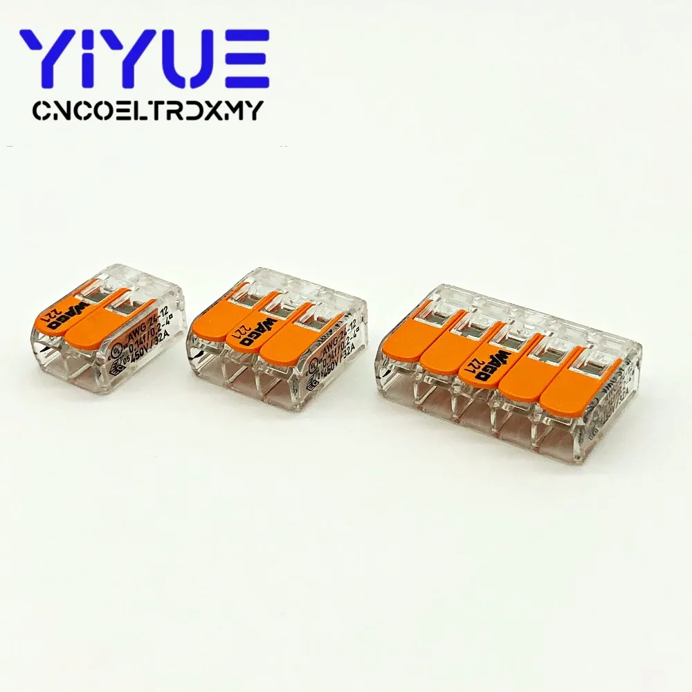 

5-10pcs 221-412/413/415 Original WAGO Wire Connector, Compact Splice Connector Quick Disconnect WireTerminal CE PSE UL