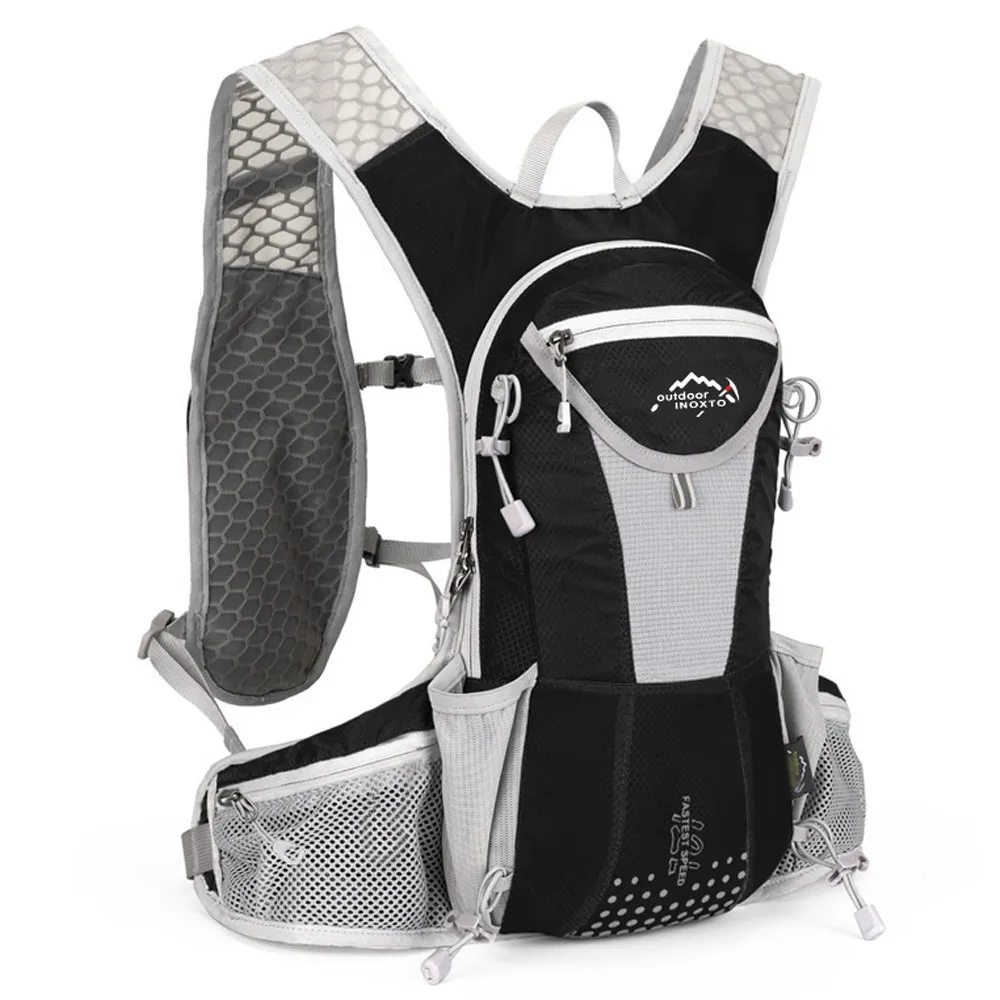 Ультралегкий велосипедный рюкзак 12л, рюкзаки для езды на велосипеде, альпинизма, пешего туризма, лыжного спорта, спортивная сумка для улицы, MTb, дорожная велосипедная сумка - Цвет: gray black no water
