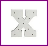 Белые деревянные буквы, декоративная фигурка, СВЕТОДИОДНЫЙ знак маркиза, светящийся алфавит, ночник, для дома, настенный, детский светодиодный светильник - Цвет: Letter X