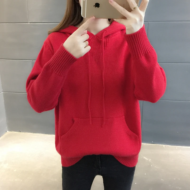 Gkfnmt Pull Femme 2018 корейский модный свитер с капюшоном Женский Повседневный пуловер