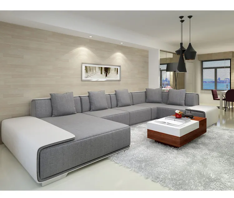 

Northern European Living room washable sectional sofas furniture with poliester fabric L36