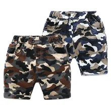 Хлопковые короткие детские камуфляжные летние шорты для маленьких мальчиков, Повседневные детские короткие брюки джинсы, летние штаны для маленьких мальчиков