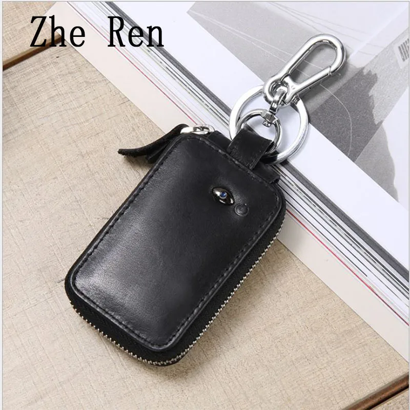 

Multi-function smart anti-theft leather zipper fashion key bag