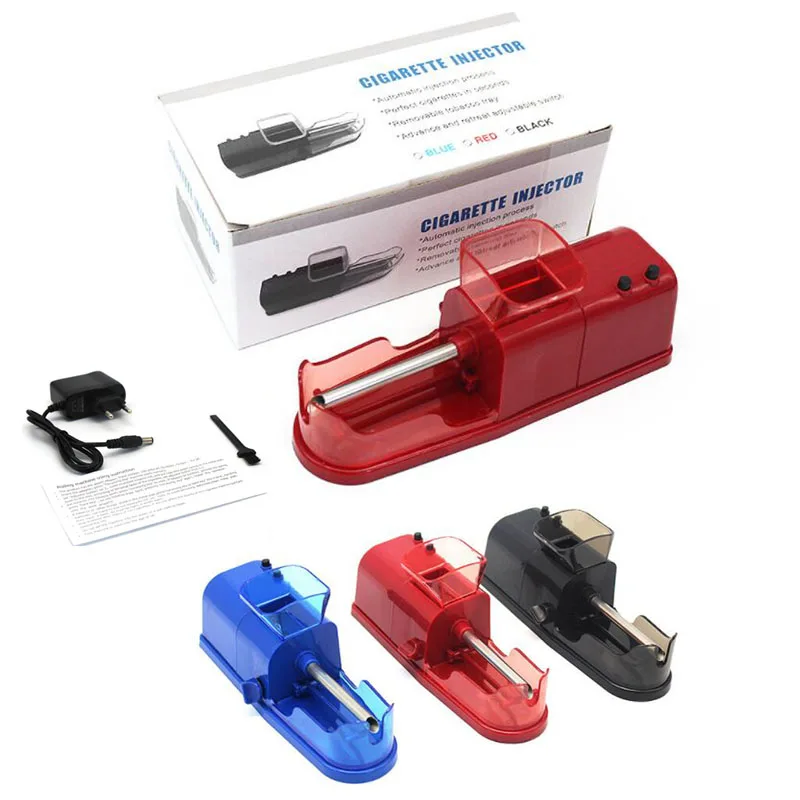 US EU AC Plug Electric Automatic Cigarette Rolling Machine AUTO Tobacco Injector Maker Roller Smoke Tube