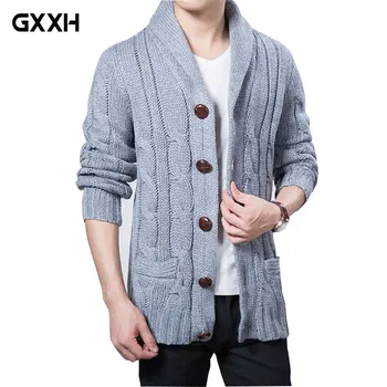 

Spring and Autumn Large size XXL XXXL Thicken Cardigan Sweater Men's Leisure Large Lapel Men Loose Knit Coarse clothing