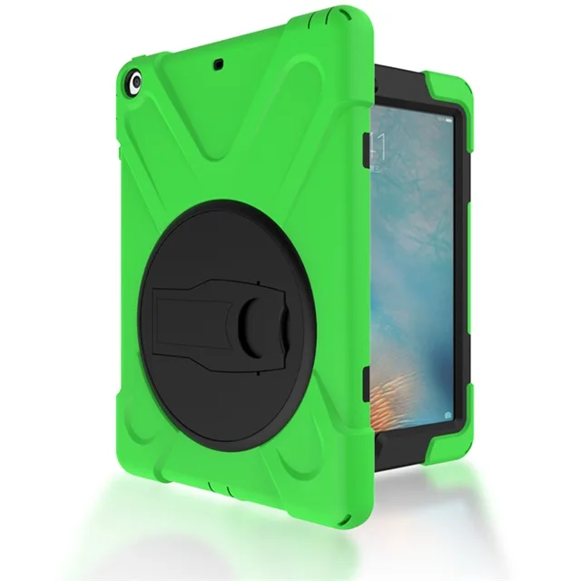 RYGOU для iPad Air Чехол детский безопасный Гибридный Броня противоударный сверхпрочный силиконовый Жесткий чехол для iPad Air 1 планшет защитный чехол - Цвет: Зеленый