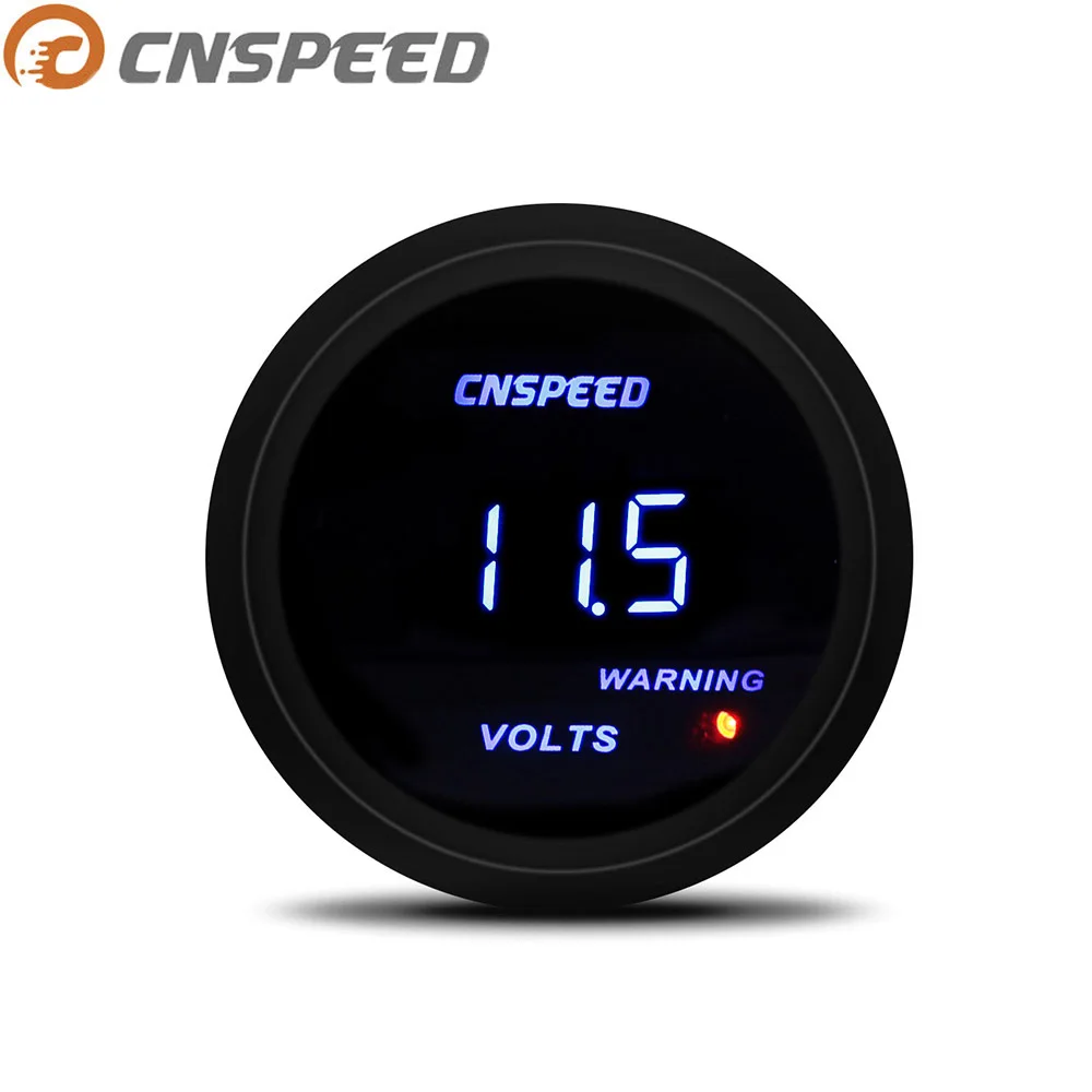 

2"52mm Car Auto Voltmeter Volts Gauge 8-18V Voltage Universal Digital Blue Led Car Volt Meter Black Face Red Warning YC101336