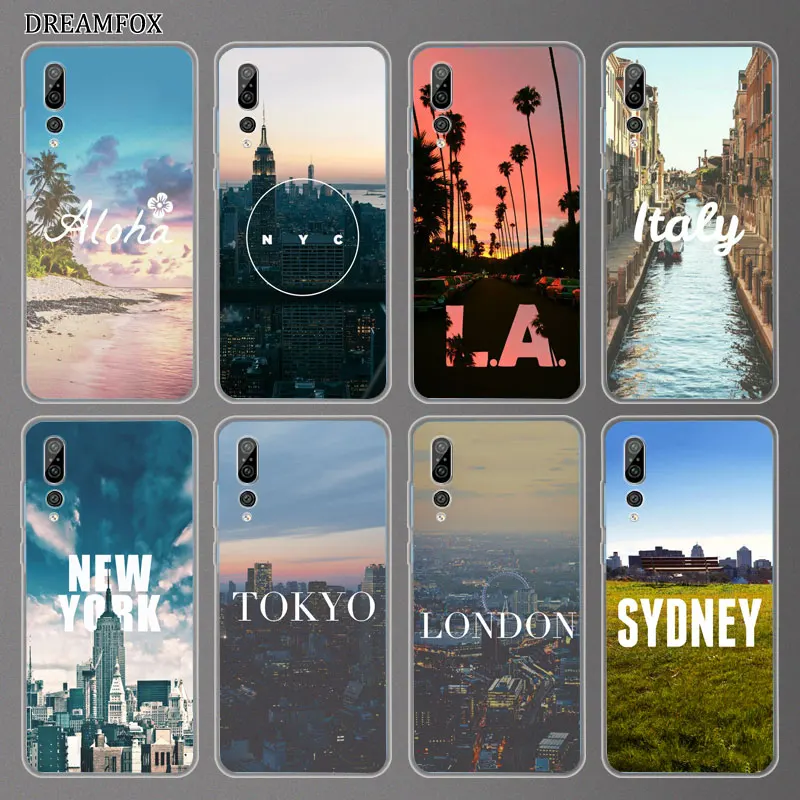 DREAMFOX N221 Text City Soft TPU Silicone Cover For Huawei Mate 20 8 9 10 Lite Pro Nova 3 3e 3i 4 4e Case |
