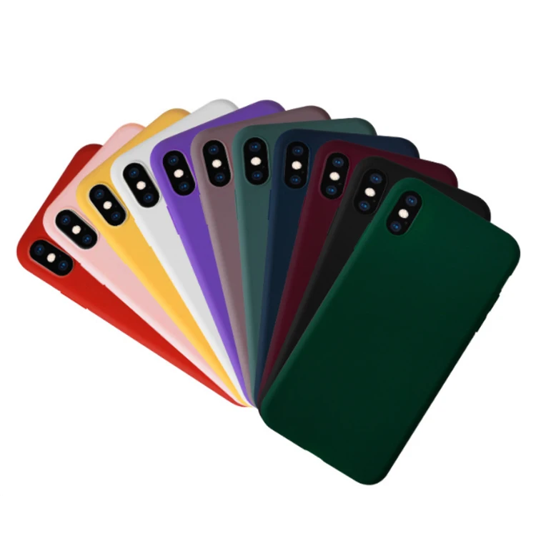 

Mobile phone shell painted solid color protective cover frosted TPU soft shell for iphoneXS MAX 7plus