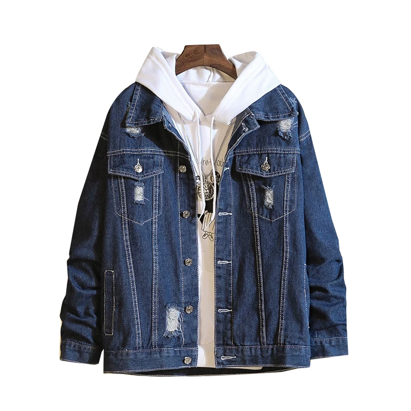 

New 2019 men Jacket jeans for Men jackets men hip hop Man Denim Vintage Jacket Streetwear M-3XL