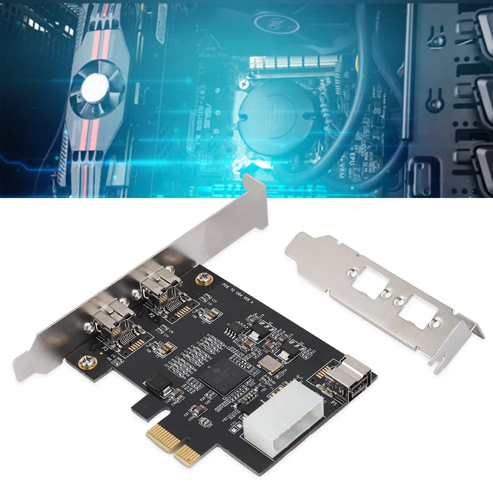 PCI E зарядное устройство с 3 usb-портами для 1394B Карта видеозахвата 800 Мбит/с Карта контроллера адаптера FireWire 800 PCIe PCI