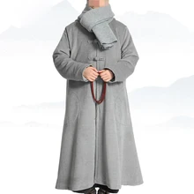 5 цветов, новинка, унисекс, зимний теплый плащ для медитации, боевые искусства, халат, кунг-фу, накидка, буддийские монахи, костюмы, серый/коричневый/синий