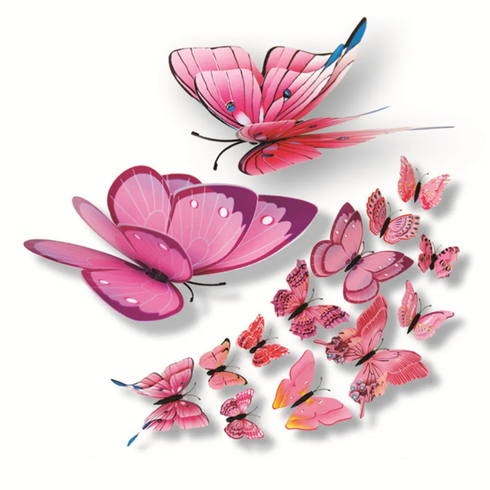 Plastic Wall Stickers Creative three dimensional Butterfly Art Home Living Room Background Stickerss|Наклейки на стену| |