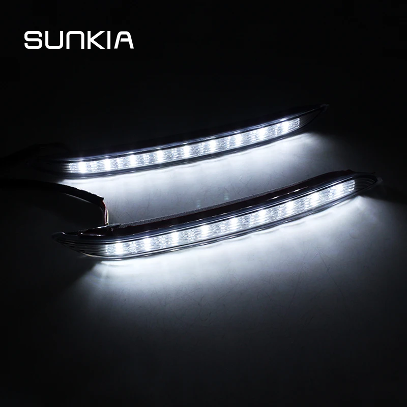 

SUNKIA 2Pcs/set LED Daytime Running Light For KIA K2 New RIO DRL With Turning Signal Lights Dimmed Function Car Styling