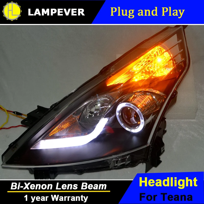 

Lampever For Nissan TEANA headlights DRL 2008-2012 For Nissan TEANA LED light bar DRL Q5 bi xenon lens HID KIT beam Like Orig