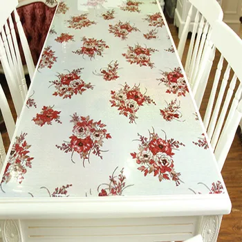 

BALLE Christmas Tablecloth PVC Waterproof Table Cover Kitchen Plastic Soft Glass 1.0 mm Table Cover - Pastoral Style