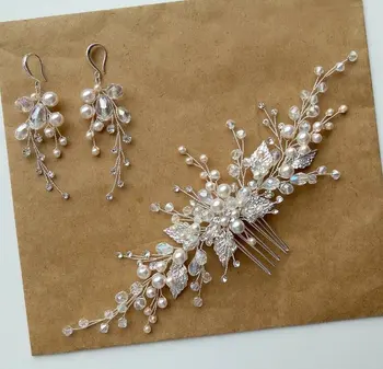 

Gorgeous Handmade Austrian Crystals Rhinestones Flower Leaf Wedding Hair Clip Barrettes Bridal Headpiece Hair accessories