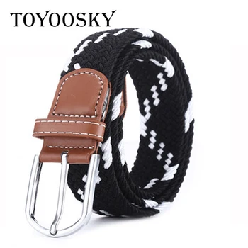 

Elastic belt knitted canvas belt decoration belt female pin buckle canvas strap women and man Children Belt TOYOOSKY