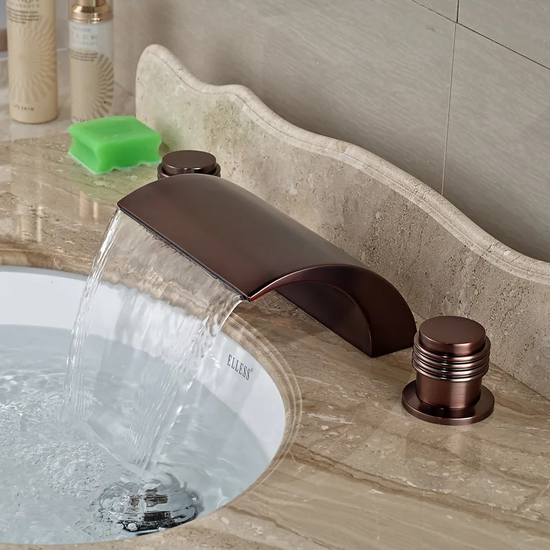 Widespread Oil Rubbed Bronze Basin Faucet Deck Mou...