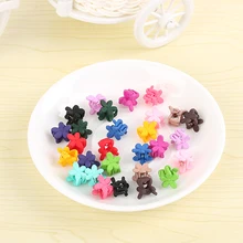 30 шт. случайный цвет! милые детские заколки для девочек маленькие цветы захват 4 когти пластмассовая заколка для волос Зажим Заколки Аксессуары для волос