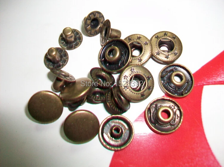 Wholesale 100Pcs Brass Metal Buttons15mm Snap Button Snap Fasteners For