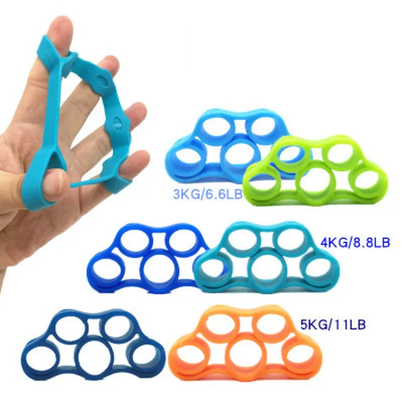 1Pcs Silicone Finger Gripper Strength Trainer Resistance Band Hand Grip