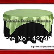Горячая 54X5" Квадратное яблоко зеленое атласное покрытие для скатерти скатерть/для свадьбы