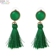 jujia кисточкой серьги Высокое качество Женская мода себе дизайн камень гвоздики Серьги для женщин