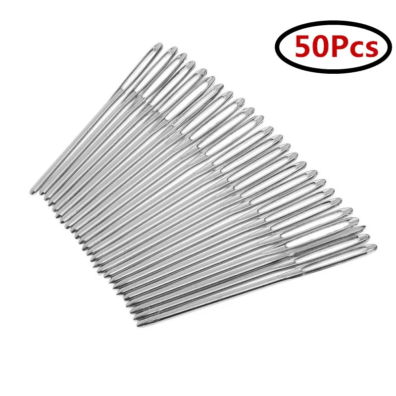 

Hand Sewing Needles, 50PCS 6cm Blunt End Needles Large Eyes [Very Useful for Stitching Leather] AA7378