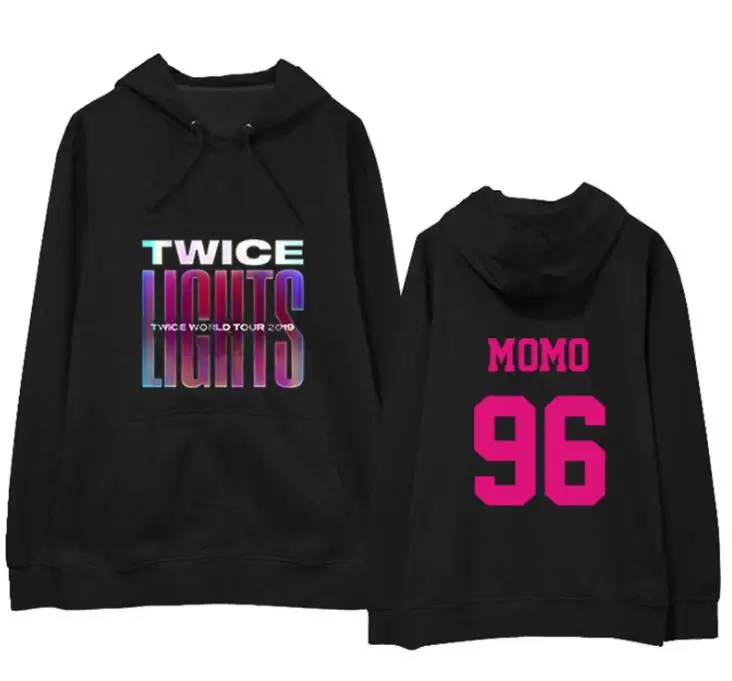 Kpop twice wolrd tour lights пуловер с принтом имени участника толстовки унисекс флис/тонкий