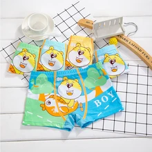 4 шт./партия, милое детское нижнее белье для маленьких мальчиков трусы-боксеры с рисунком для мальчиков, трусы для маленьких мальчиков детские короткие штаны с принтом