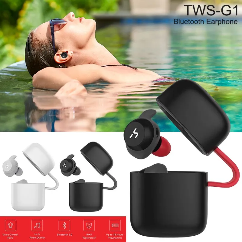 

VTIN TWS-G1 Bluetooth 5.0 Earphone True Wireless Sport Earphone Waterproof Stereo Earbuds with Microphone for Handsfree
