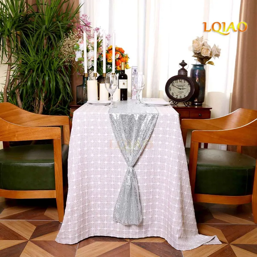 Silver Sequin Table Runner-001