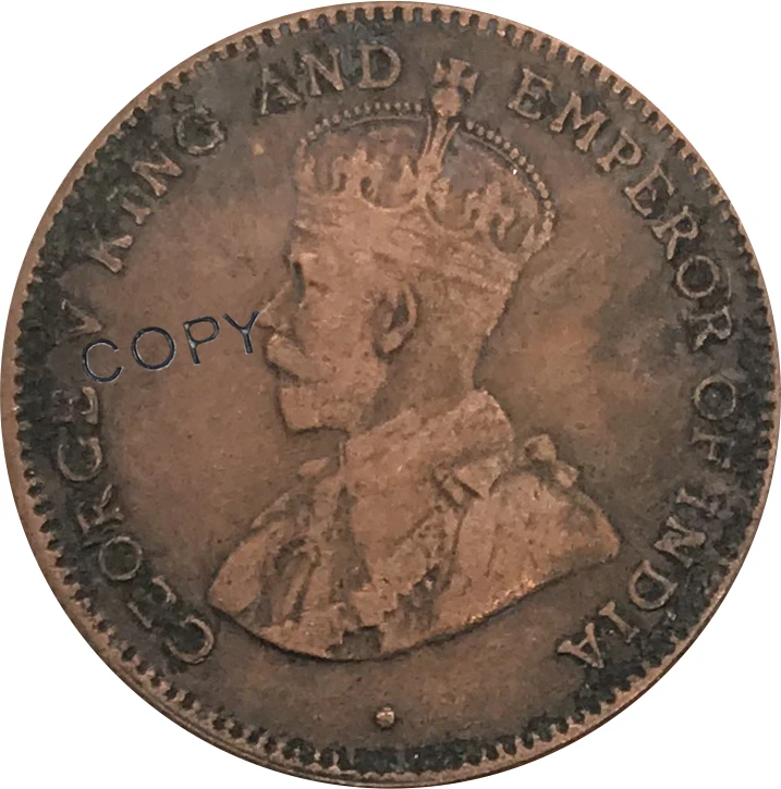 

1883 Malaysia Straits Settlements 1/4 Quarter Red Copper collectibles Copy Coin