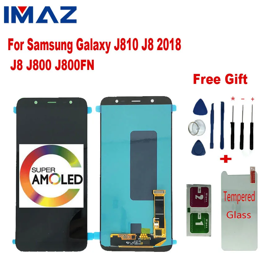 

IMAZ 6.0“ SUPER AMOLED LCD For Samsung J810 J8 2018 J800 J800FN LCD Display Touch Screen Digitizer Assembly For Samsung J8 LCD