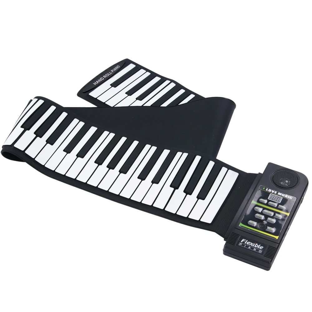  KONIX PN88S negro 88 teclas 28 tonos 100 ritmo electrónico Flexible enrollar Piano USB y Puerto MID