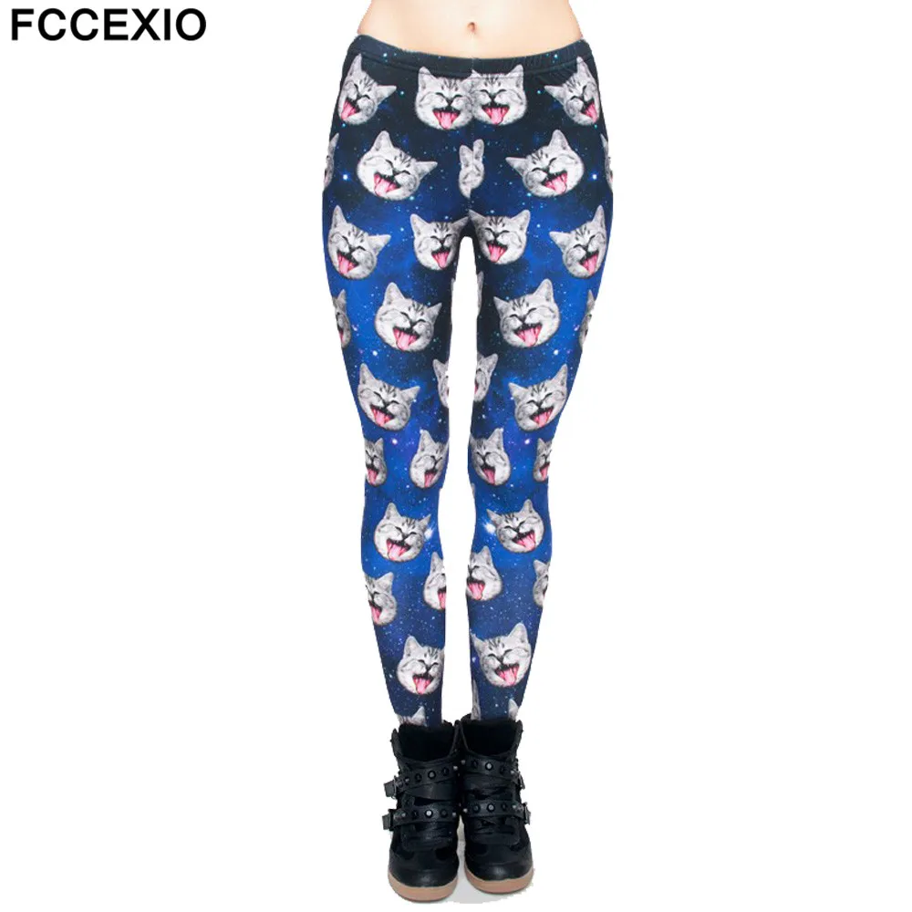 FCCEXIO 2019 ربيع جديد أزياء المرأة طماق غالاكسي رمادي القط 3D طباعة Leggins اللياقة البدنية يغطي الرجل مثير ضئيلة عالية الخصر امرأة السراويل FCCEXIO 2019 ربيع جديد أزياء المرأة طماق غالاكسي رمادي القط 3D طباعة Leggins اللياقة البدنية يغطي الرجل مثير ضئيلة عالية الخصر امرأة السراويل
