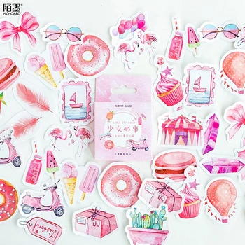 

45 Pcs/box Pink girl Essential Products mini paper sticker decoration DIY diary scrapbooking seal sticker kawaii stationery