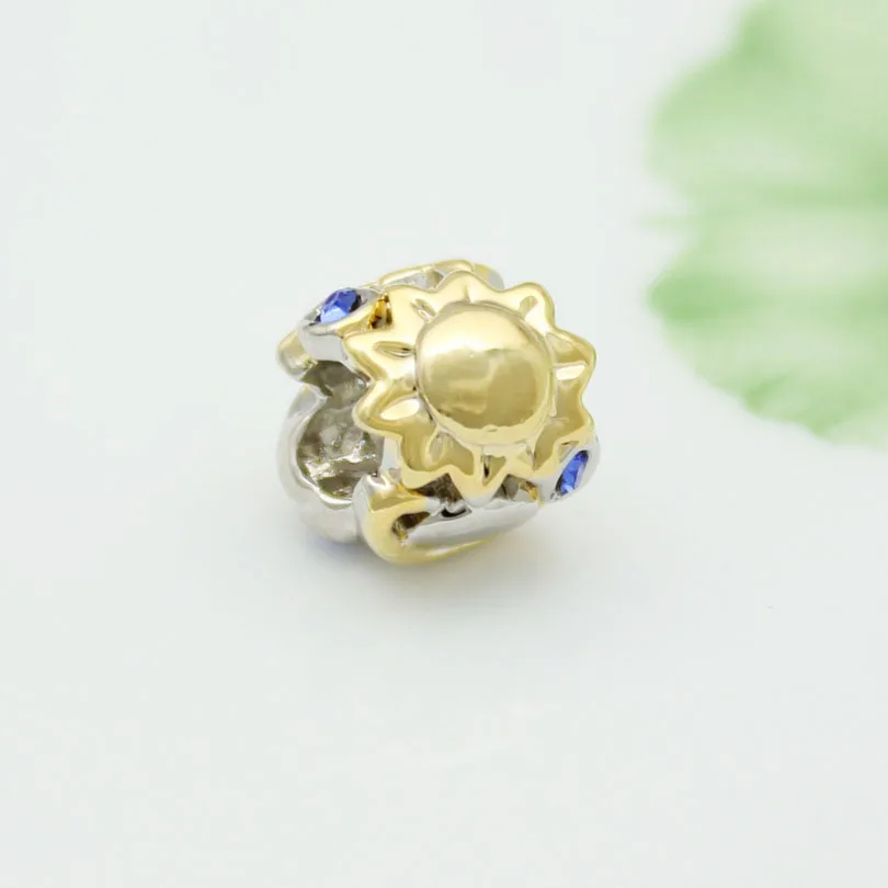 Браслет Pandora с голубым кристаллом астрономии Sun Moon Star Universe Lucky Charms Fit|Бусины| |