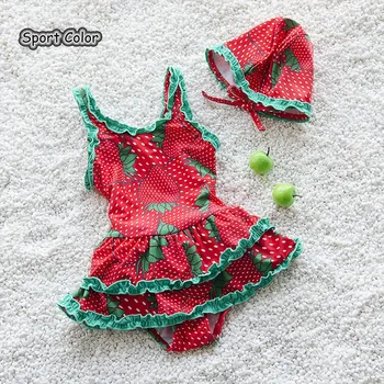 

New Simple Design Kids Swimsuit Quality Girl Baby Princess Swimwear One-pieces Bath Suit Infant 3 Color Children Beachwear 3-10T