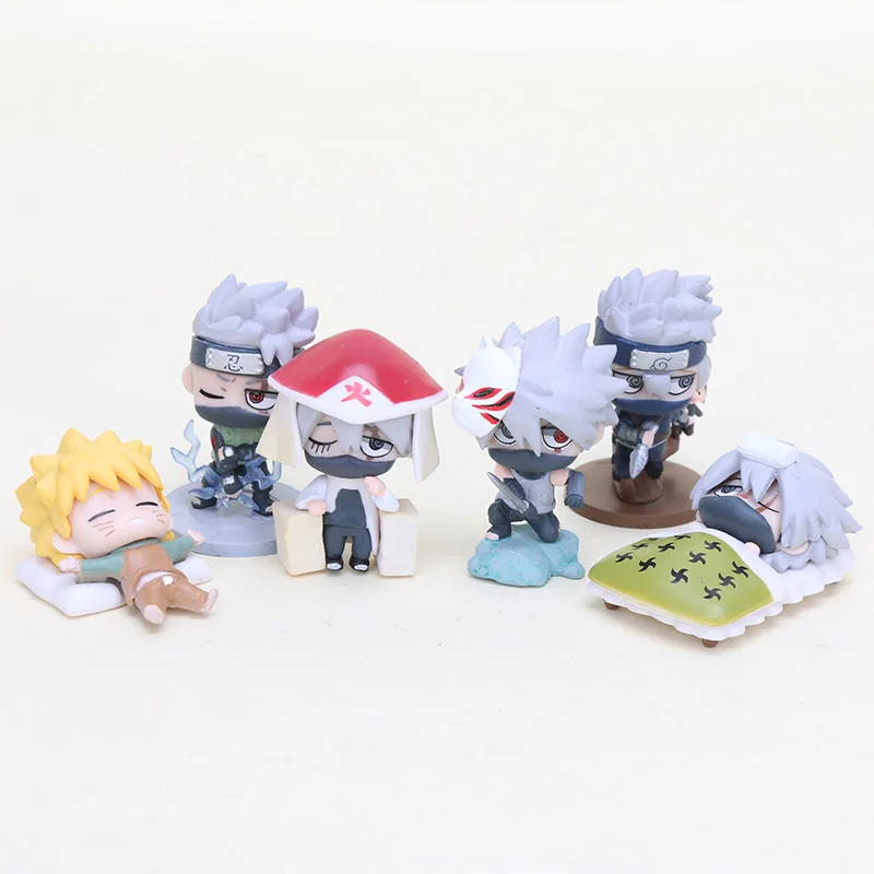 

5cm 6pcs/set Anime Naruto Action Figures Dolls Naruto Shippuden Sasuke Gaara Hatake Kakashi Hatake Sakumo PVC Model Toys