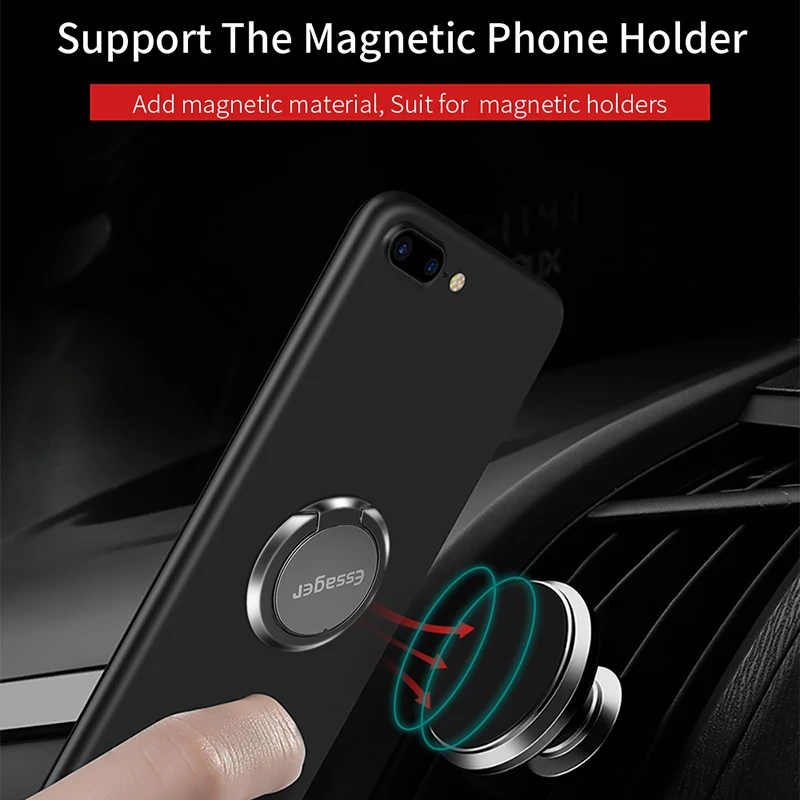 Essager Finger Ring Holder For iPhone XS Max XR Samsung Mobile Cell Phone Ring Stand For Smartphone Support Magnetic Car Holder