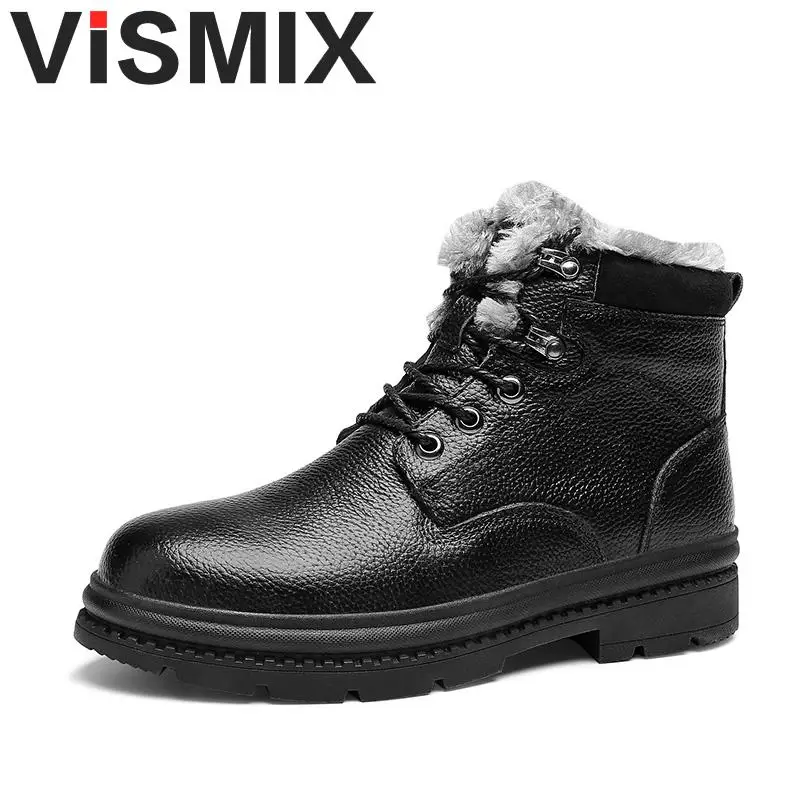 

2018 New Fashion Super Warm Men Martin Boots Winter Casual Rubber Snow Boots Leather High Top Ankle Boots Men Leisure Shoes