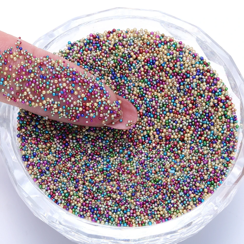 1 коробка дизайн ногтей мини-икра бусины Стразы для ногтей красочные Пикси микробусины украшения кристалл для ногтей 0,6-0,8-1,0 мм