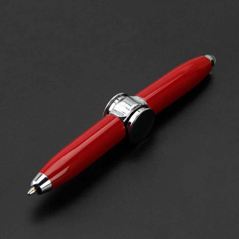 Ручной Спиннер ручка из нержавеющей стали антистресс светодиодный свет интересные Забавные игрушки Шариковая ручка BB55