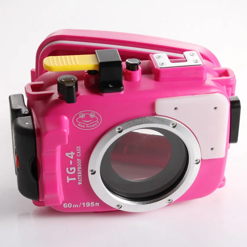 

40M Depth Underwater Waterproof Diving Housing Camera Case bag Case for Olympus TG-3 TG4 Red
