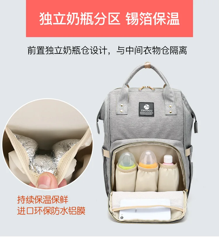 Fashion Mummy Diaper Bag Backpack Multifunction Maternity Nappy Bag Large Capacity Waterproof Travel Mom Organizer For Baby Care (6)