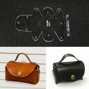 

Lychee Life 1 PC Mini Bag Sewing Pattern Acrylic Coin Bag Stencil Template DIY Handmade Leather Crafts Supplies